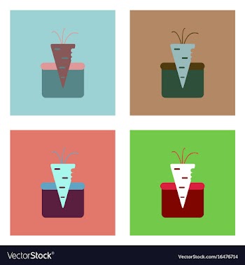 Flat icon design collection turnip in soil vector image