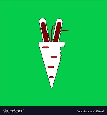Flat icon design collection turnip plant vector image