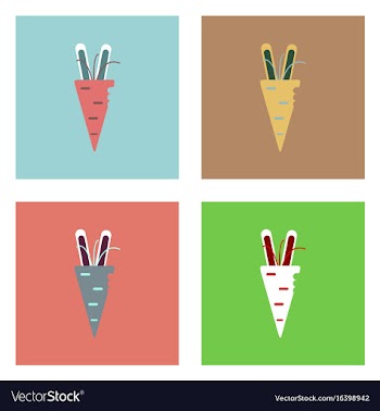 Flat icon design collection turnip plant vector image
