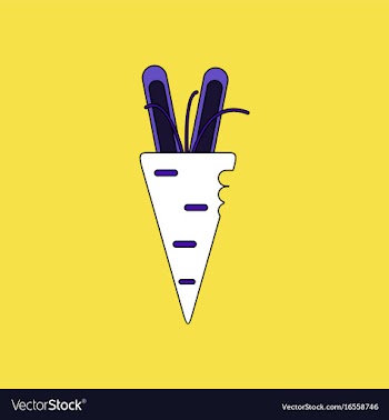 Flat icon design collection turnip plant vector image