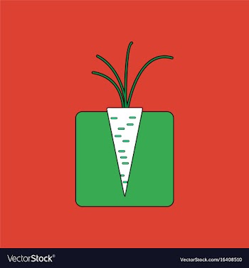 Flat icon design collection turnips in the ground vector image