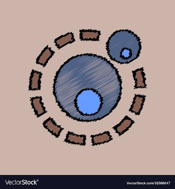 Flat icon design collection two atoms in hatching vector image