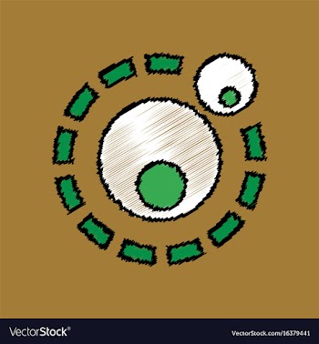 Flat icon design collection two atoms in hatching vector image