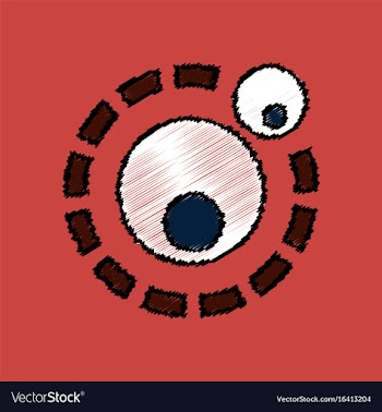 Flat icon design collection two atoms in hatching vector image