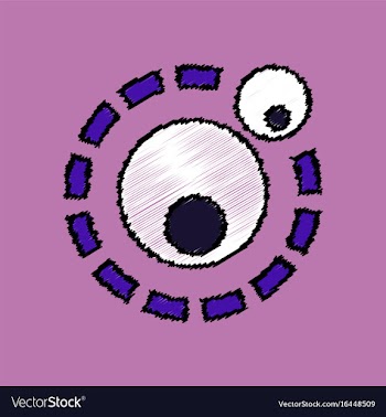 Flat icon design collection two atoms in hatching vector image