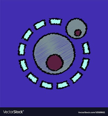 Flat icon design collection two atoms in hatching vector image