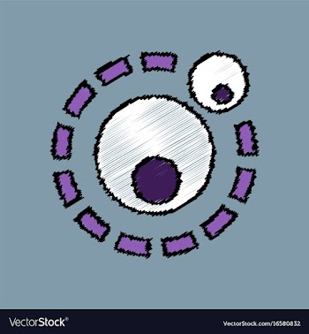 Flat icon design collection two atoms in hatching vector image