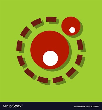 Flat icon design collection two atoms in sticker vector image