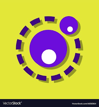 Flat icon design collection two atoms in sticker vector image