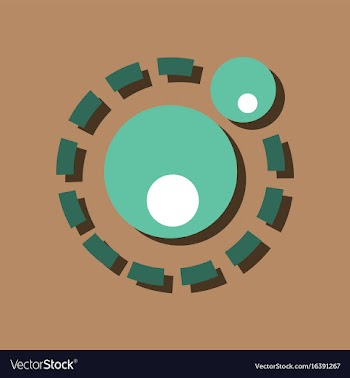 Flat icon design collection two atoms in sticker vector image