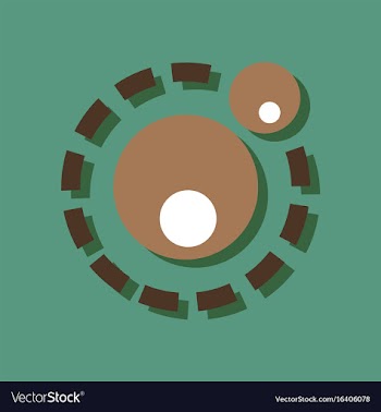 Flat icon design collection two atoms in sticker vector image