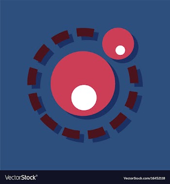 Flat icon design collection two atoms in sticker vector image