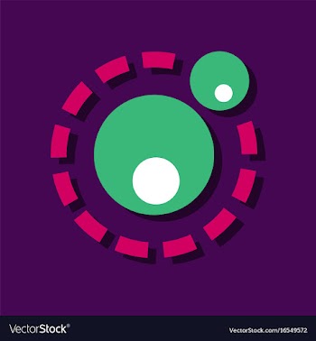 Flat icon design collection two atoms in sticker vector image