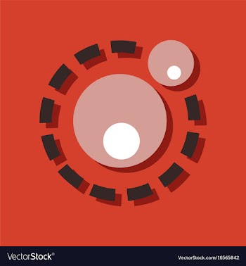 Flat icon design collection two atoms in sticker vector image