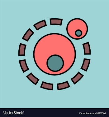 Flat icon design collection two atoms vector image