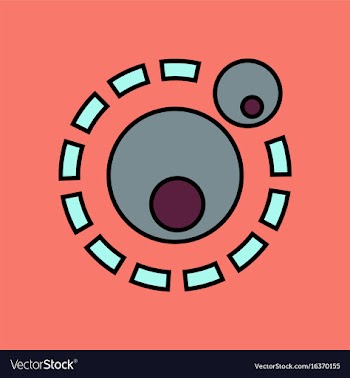 Flat icon design collection two atoms vector image