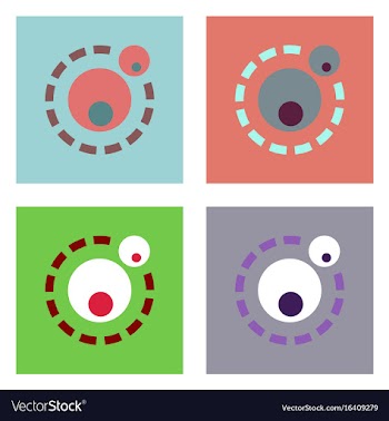 Flat icon design collection two atoms vector image