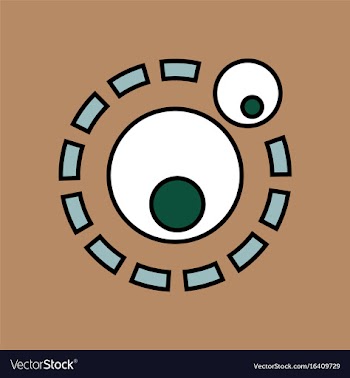 Flat icon design collection two atoms vector image