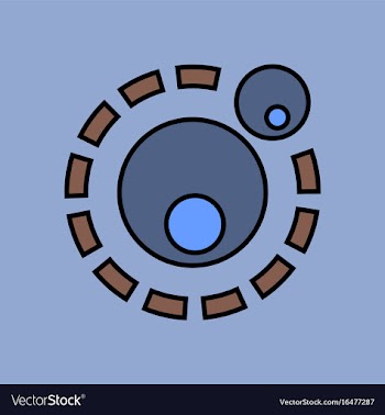 Flat icon design collection two atoms vector image