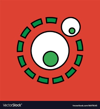 Flat icon design collection two atoms vector image