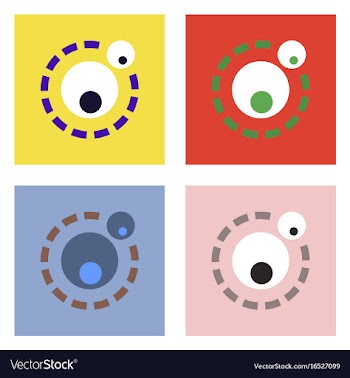 Flat icon design collection two atoms vector image