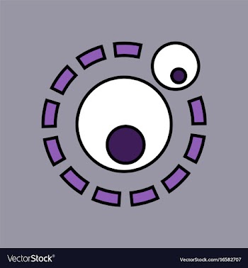 Flat icon design collection two atoms vector image