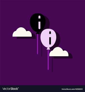 Flat icon design collection two balloons in sky vector image