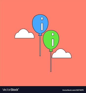 Flat icon design collection two balloons in sky vector image