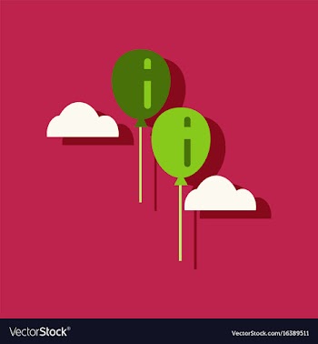 Flat icon design collection two balloons in sky vector image