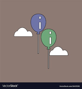 Flat icon design collection two balloons in sky vector image