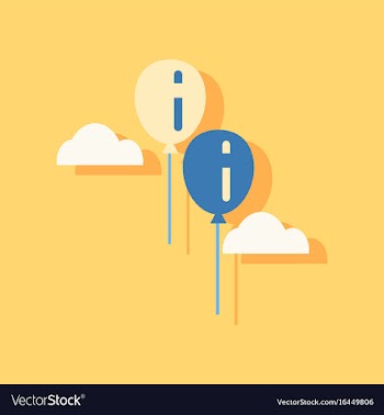 Flat icon design collection two balloons in sky vector image