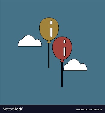 Flat icon design collection two balloons in sky vector image