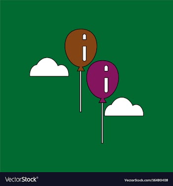 Flat icon design collection two balloons in sky vector image