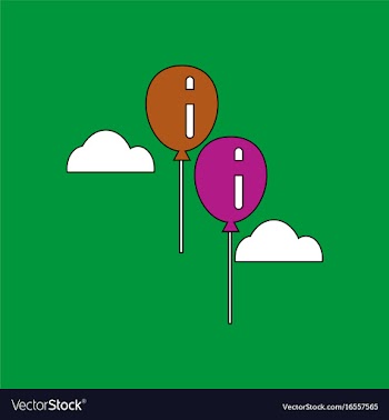 Flat icon design collection two balloons in sky vector image