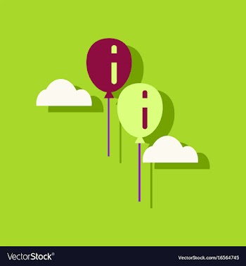 Flat icon design collection two balloons in sky vector image