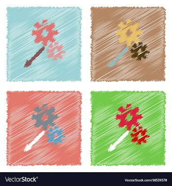 Flat icon design collection two gears in hatching vector image