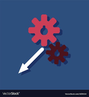 Flat icon design collection two gears in sticker vector image