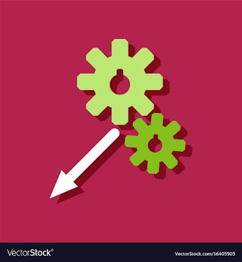 Flat icon design collection two gears in sticker vector image
