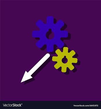 Flat icon design collection two gears in sticker vector image