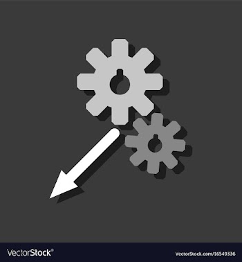 Flat icon design collection two gears in sticker vector image