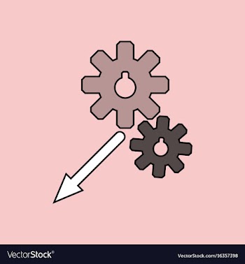 Flat icon design collection two gears vector image