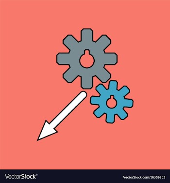 Flat icon design collection two gears vector image
