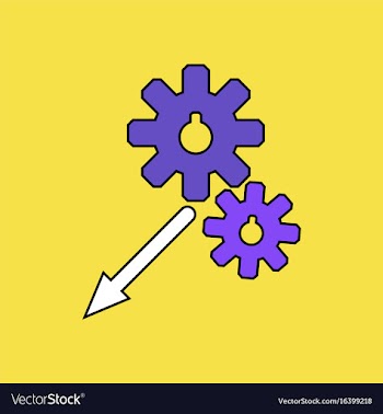 Flat icon design collection two gears vector image
