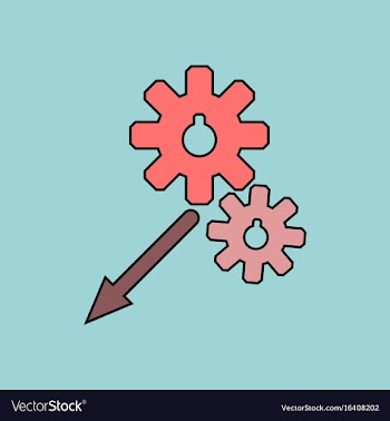 Flat icon design collection two gears vector image