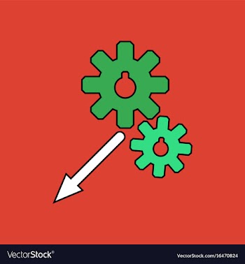 Flat icon design collection two gears vector image