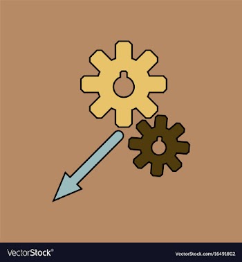 Flat icon design collection two gears vector image
