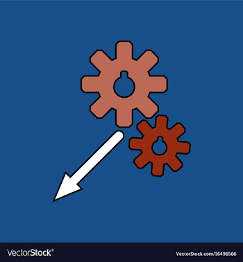 Flat icon design collection two gears vector image