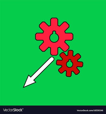 Flat icon design collection two gears vector image