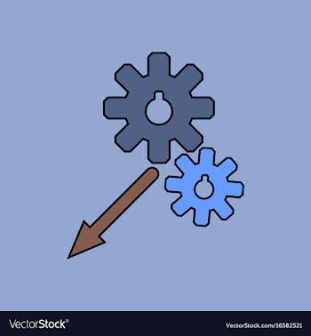 Flat icon design collection two gears vector image