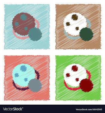 Flat icon design collection two planets in stroke vector image